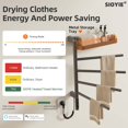 thumbnail image 4 of SIOYIE Smart Rotating Heated Towel Rack for Bathroom, 70W Electric Towel Warmer with Swivel Bars, 1-24H Timer, 115℉-155℉, Wi-Fi App Control, Low Carbon Steel, IPX5, Plug-in/Hardwired, Gray, 4 of 9