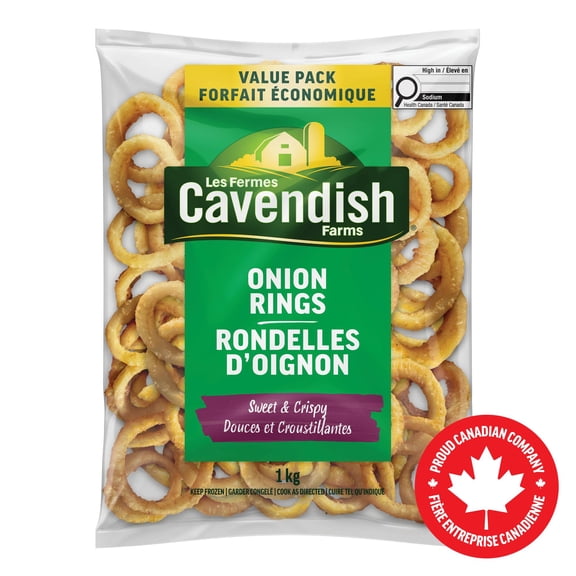 Cavendish Farms Rondelles d'Oignon Douces et Croustillantes Style Restaurant / Fait au Canada / Fière Entreprise Canadienne 1 kg