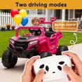 thumbnail image 2 of 12V Powered Ride on Car UTV, Kids Ride on Toys for Toddlers Ages 3-5, Ride on Vehicles with Remote Control, Bluetooth, Music, 4 Wheels Suspension, Electric Cars for Kids Boys Girls, Pink, 2 of 12