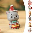 thumbnail image 5 of 1ps Cute Cartoon Christmas Animals Resin Ornaments, Creative Home Figurines, Father Christmas Elk Holiday Decorations,Cute Ornament, Home Living Room Bar Cafe Decor Ornament White, 5 of 5