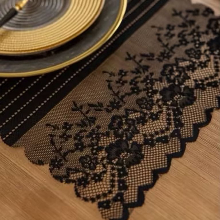Black Lace Placemat, French Lace Table Mat, Durable Polyester Waterproof  Dining Table Protector Placemat, Elegant Dining Room Table Accessories -  Walmart.com