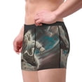 thumbnail image 2 of Yiaed Astronaut Polar Bear Roar Print Men's Soft Cotton Boxer Shorts Breathable Boxers Underwear Moisture-Wicking Underwear Stretch Boxer Briefs for Man-Large, 2 of 5