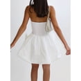 thumbnail image 3 of SUNSIOM Femmes Été Mini Robe Bustier Ruché devant Tube Couleur Unie Top Robe Courte Robe de Poche, 3 of 6