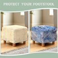 thumbnail image 6 of Jiueut Butterfly Purple Fluid Marble Print Footstool Slipcover, Wear Resistant Ottoman Decoration Stretch Rectangular Furniture Protection for Footrest Sofa, 6 of 7