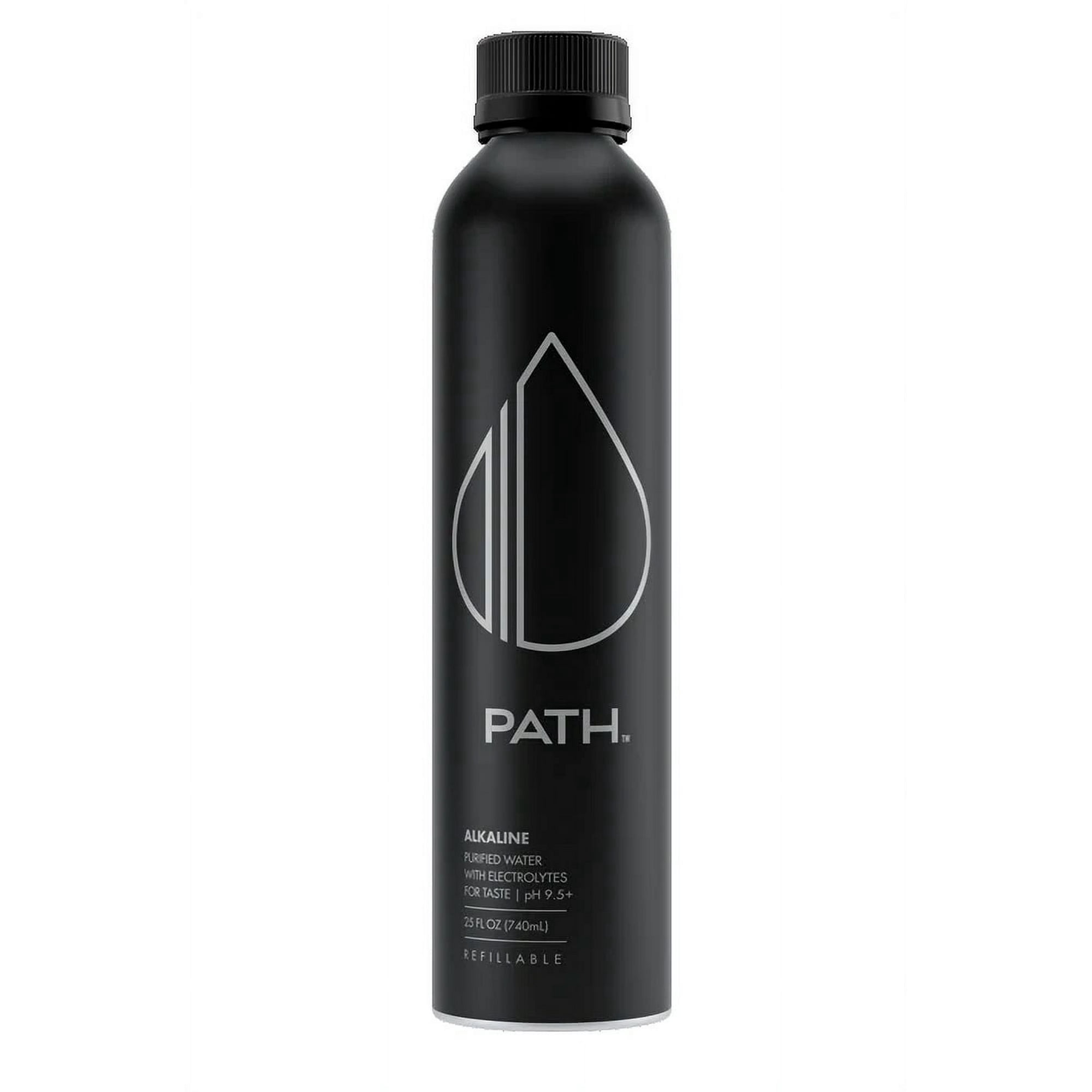 (4 pack) Pathwater Ultra-Purified Alkaline Water, 25 fl oz, Single Aluminum Bottle