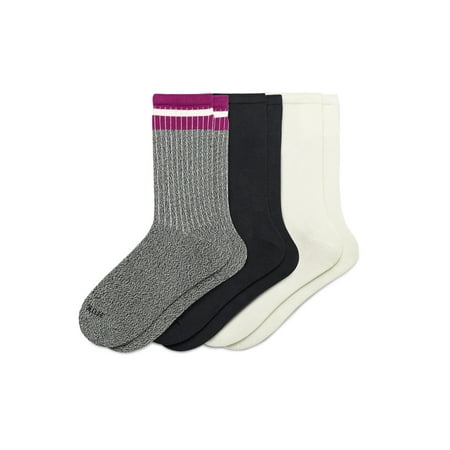 HUE Women's Sock 3 Pair Pack Retro Stripe Black Ivory One Size