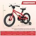 thumbnail image 3 of Costway Vélo pour Enfant de 16 Pouces pour 4 à 7 Ans avec Selle Ajustable et Guidon Antidérapant Rouge, 3 of 10