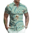 thumbnail image 3 of Camisas de playa de lujo para hombre y mujer, camisas de manga corta con solapa y estampado 3D vintage, ropa de calle, verano 2024, 3 of 5