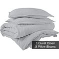 thumbnail image 2 of ROYALE Silver Duvet Cover Queen Size - Washed Duvet Cover Set, 3 Piece Double Brushed Duvet Covers with Button Closure - 1 Duvet Cover 90x90 inches and 2 Pillow Shams - Comforter Cover, 2 of 8