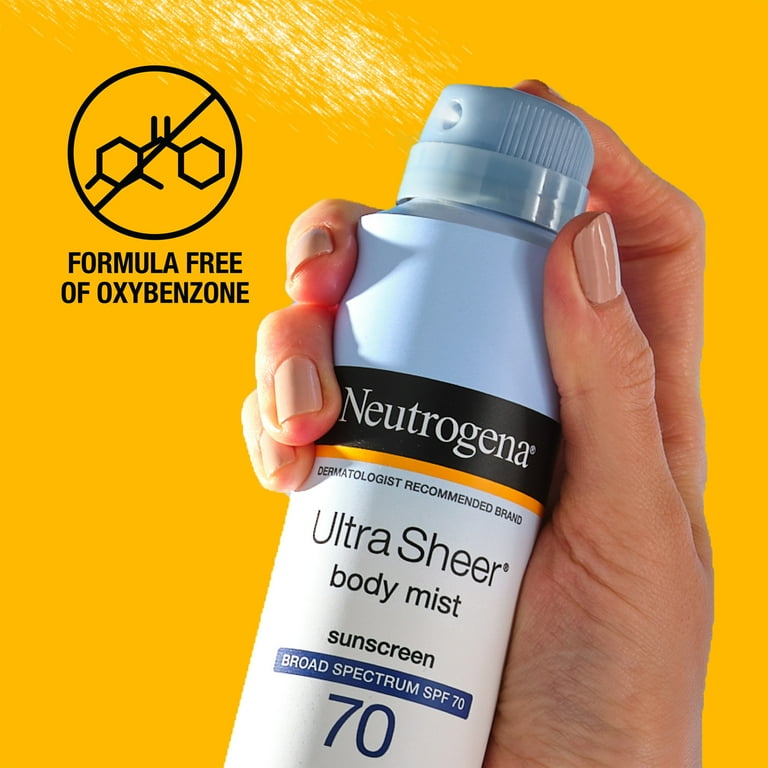 Neutrogena Ultra Sheer Lightweight Sunscreen Spray, SPF 70+ Sunblock, 5 oz  