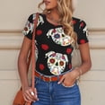 thumbnail image 6 of Pofeuu PUG Print Short Sleeve Body Suits Women Round Neck Bodysuits for Women Onesie Adult Set Body Suit-Small, 6 of 7
