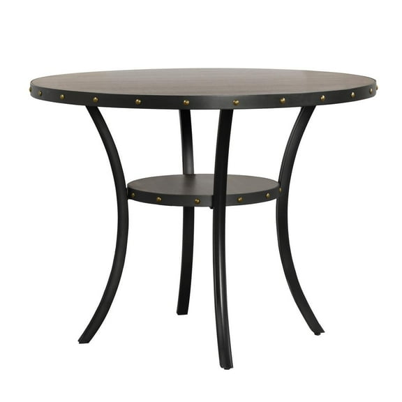 New Classic Furniture Crispin 48" Round Melamine Wood Counter Table in Gray