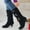 Black, variant on OKBOP Women's Middle Mid Calf Boots-Fashion Cowboy Riding Boots for Women Winter Christmas Warm Dress Shoes for Women Womens Boots