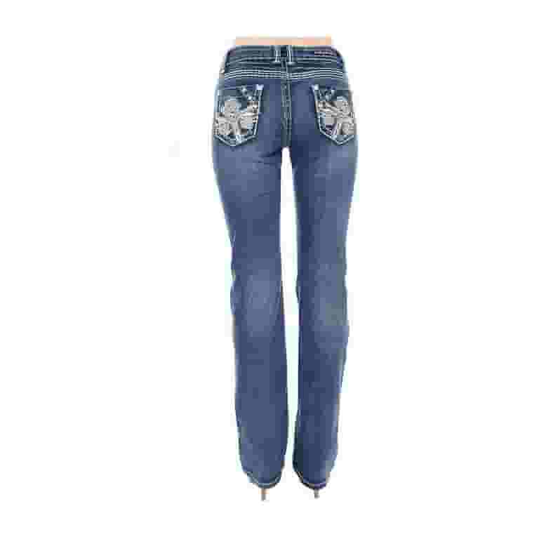 【BLR】Asymmetric Semi-Bootcut Denim Pants Jack David Women's Mid Rise Bootcut Stretchy Denim Jeans