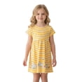 thumbnail image 2 of Toddler Easter Dress for Girls Short Sleeve Cute Embroidered Dress Striped Tshirts Dress Summer Dress Girl Dresses 2-3 Years, 2 of 7