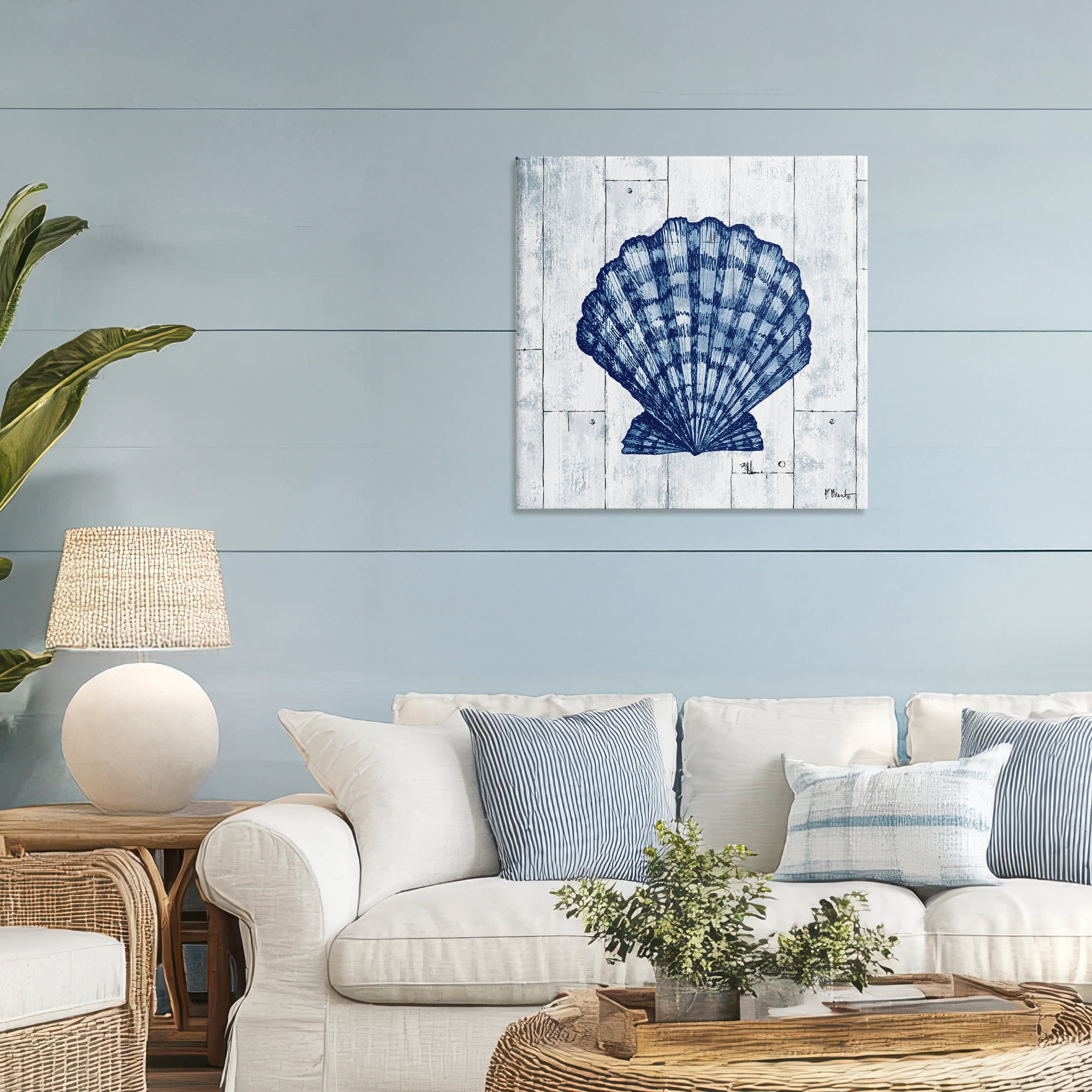 Stupell Industries Coastal Timberland Scallop Canvas Wall Art, design by Paul Brent