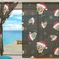 thumbnail image 3 of Splicing Pattern Santa Claus Skull On Dark Background Semi Sheer Curtains Window Voile Drapes Panels Treatment-55X84in for Living Room Bedroom Kids Room, 3 of 4