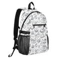 thumbnail image 2 of JIALIOU 14" Laptop Backpack Waterproof Airline Approved Stylish Casual Daypack for Travel Business College Work, Pizza Burger Fruit Line, 2 of 8