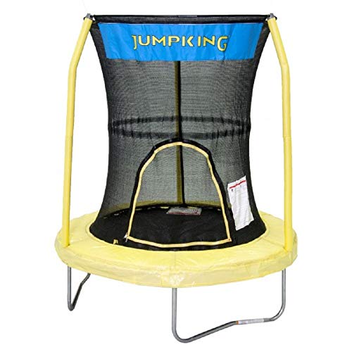 JumpKing Bazoongi Trampoline with 3 Poles Enclosure System, 55", Yellow