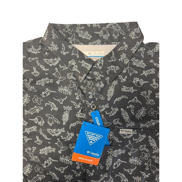 Columbia Men's Shirt Omni-Wick Super Slack Tide Camp All Over Printed S/S