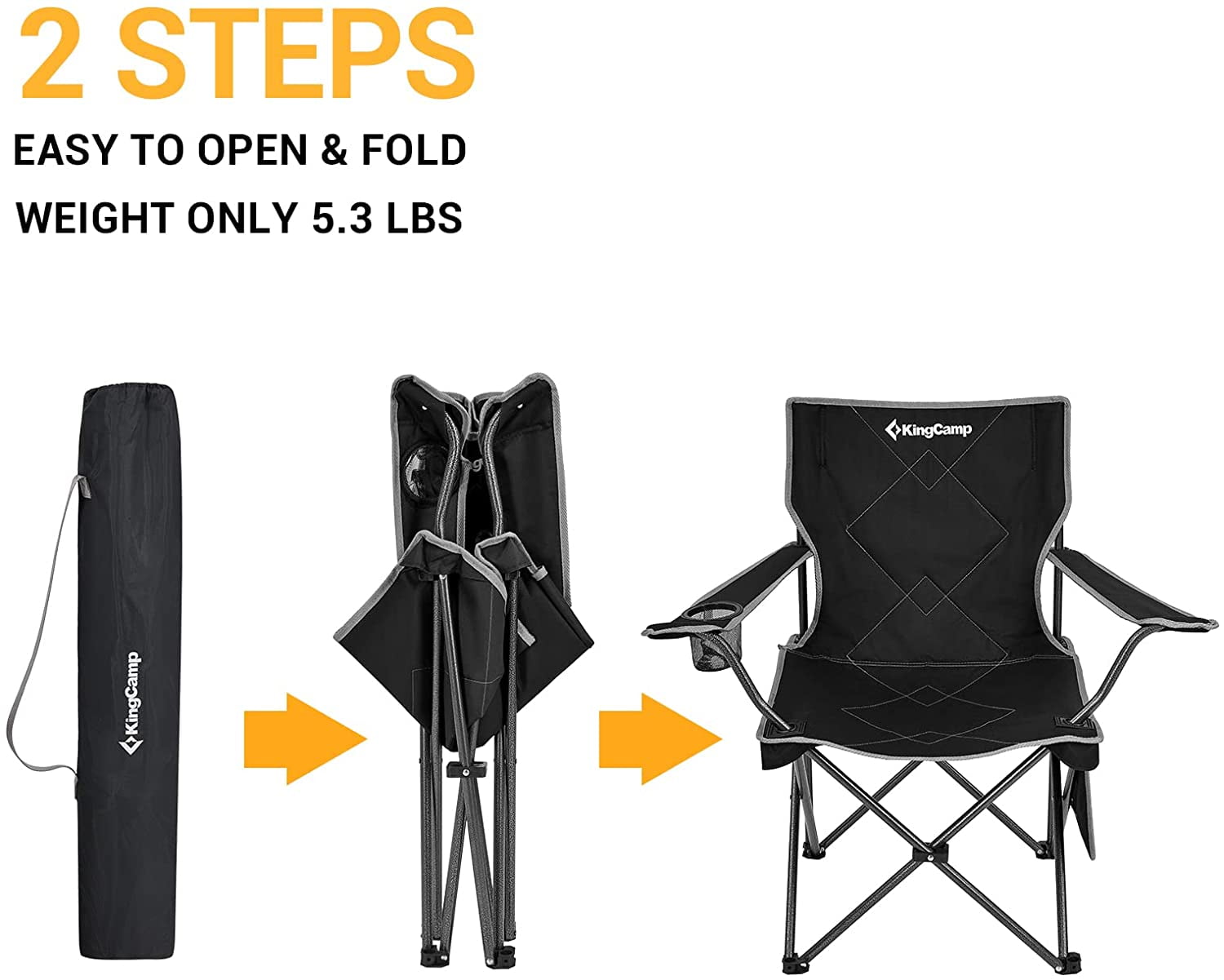 Yolafe Oversized Folding Camping Chair Portable Armless Lightweight Stool Com... 