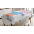 thumbnail image 1 of Ambesonne Saying Tablecloth Rectangular Table Cover, Sleeping Animal Cartoon Art, 60"x84", Pink Pale Blue and Peach, 1 of 3