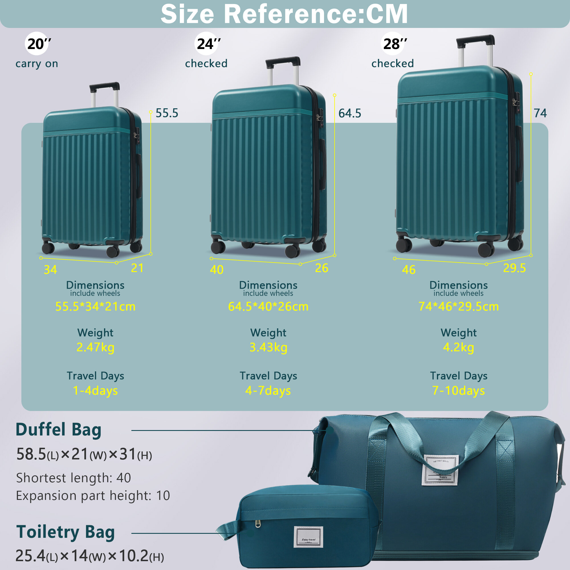 Hard Shell Luggage Luggage Set 5 Piece, Hardside Carry on Suitcase , Expandable Luggage with Travel Bags Spinner Wheels TSA Lock,Carry On Hard Shell Luggage