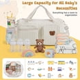 thumbnail image 3 of Yucurem Diaper Bag Tote, Large Capacity Diaper Bag with Multi-Pockets, Portable Quilted Baby Bag for Mom Dad, One Bear Printed, 3 of 9