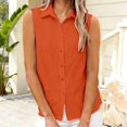 thumbnail image 2 of Womens Summer Tank Tops Elegant Solid Loose Basic Layering Vest Sleeveless Tops for Women Orange 3Xl, 2 of 4