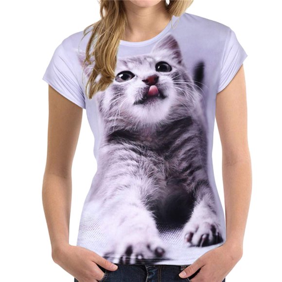 WEAIXIMIUNG Custom T Shirts Woman Picture Top Unisex Animal Sleeve Summer 3D Blouse T Shirts Short Print Women's Blouse