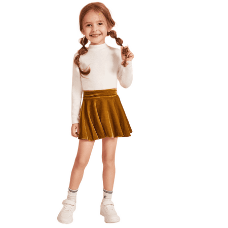 

Huakaishijie Toddler Baby Girl Pleated Skirt Velvet High-Waist Mini Skirt Princess Fall Warm Skirt Baby Clothing