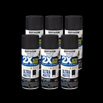 6 Pack, Black Rust-Oleum American Accents 2X Ultra Cover Matte Spray Paint-328392, 12 oz