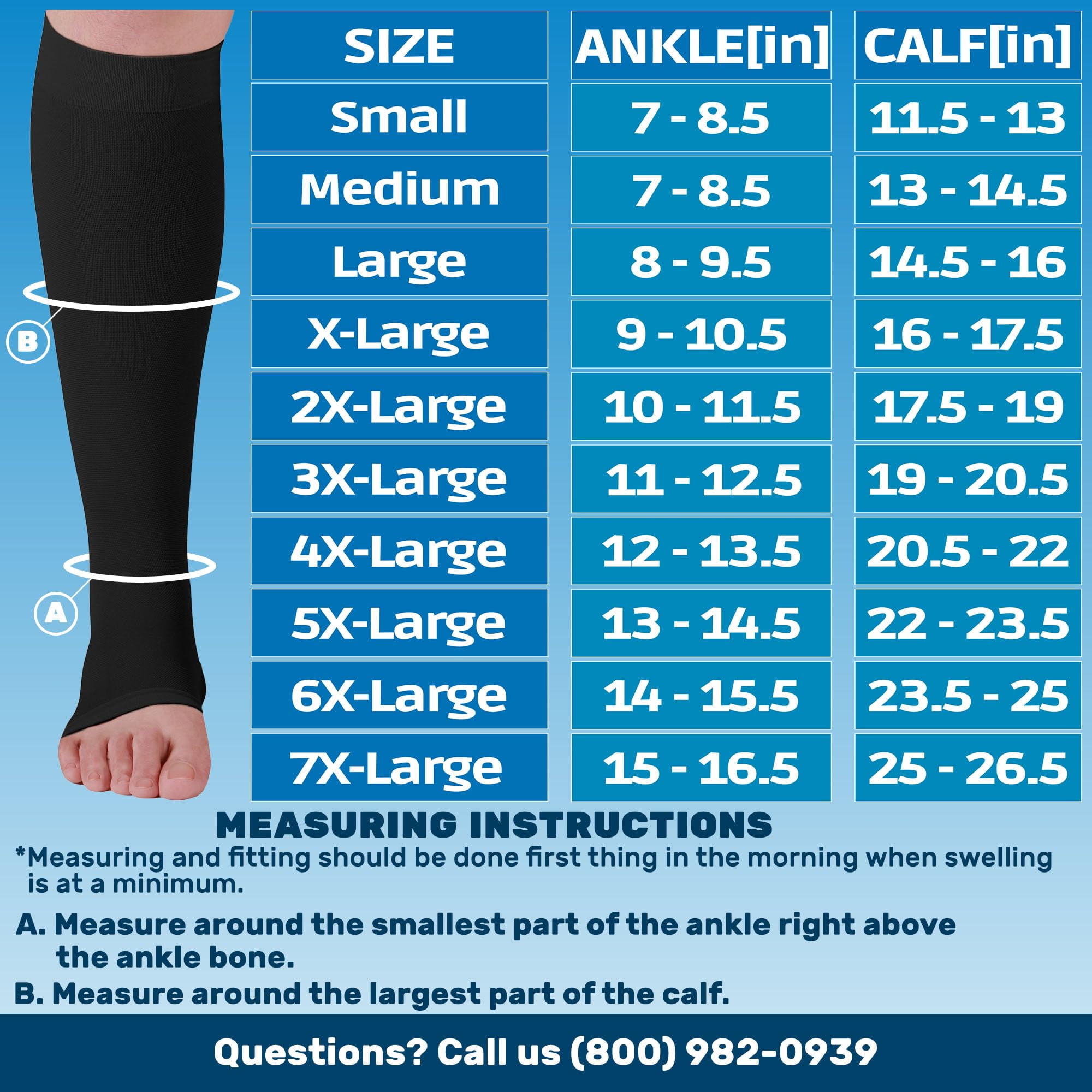 Unisex Graduated Compression Socks 30-40mmHg with Open Toe - Black, Medium