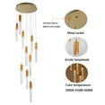 thumbnail image 5 of Modern High Ceiling Crystal Chandelier Adjustable Long Attic Pendant Light, 5 of 20