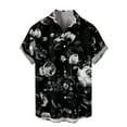 thumbnail image 1 of Camisas Para Hombre Talla Extra Camisas florales para hombre Camisas de playa con botones para vacaciones tropicales (Black, 4XL), 1 of 3