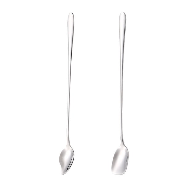 GOOHOCHY 2 unids de acero inoxidable Café con agitación de la cuchara Postre cucharas de mango largo Spoons