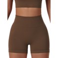 thumbnail image 4 of AWCHIC Women's Seamless Ribbed Yoga Shorts High-Waisted Tummy Control Athletic Shorts, Size S-XL, 4 of 5