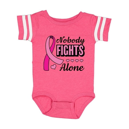 

Inktastic Breast Cancer Awareness Nobody Fights Alone Pink Ribbon Gift Baby Boy or Baby Girl Bodysuit