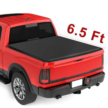 Upgraded Soft Tri-fold Truck Bed Tonneau Cover On Top Compatible for 2002-2019 Dodge Ram 1500 (Only 2019 Classic), 2003-2018 Dodge Ram 2500 3500 with 6.4ft Bed | Fleetside Without Ram (2019 Best Tonneau Cover)