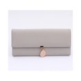 thumbnail image 1 of un Portefeuille Gris Pour Femme, 19 Cm X 9,5 Cm X 2,5 Cm De Long, Tiquettes En Feuilles Souples En Pu Japonais Et Coren, Petit Sac Main Frais, Fe, 1 of 5