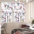 thumbnail image 2 of Floral Hummingbird Kitchen Curtains Valance and Tiers Set Iris Window Treatment Valance Curtains Insulated Blackout Drapes with 2 Tiers Curtains for Kitchen Bathroom Living Room, 2 of 6