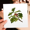 thumbnail image 7 of 3drose, Sprig of Holly Christmas Red Berry, 6 Greeting Cards with Envelopes, 7 of 7
