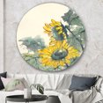 thumbnail image 3 of Designart 'Tradionnal Sunflower II' Traditional Metal Circle Wall Art, 3 of 3