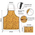 thumbnail image 3 of Orange Sun Moon Star Planet Pattern Apron-Garden Aprons for Women with Pockets-Cotton Linen Waterproof Kitchen Cooking Gardening Aprons Adjustable for Kitchen,Cooking,BBQ and Salon 33x27 Inch, 3 of 7