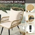 thumbnail image 5 of Pamapic 5-Piece Outdoor Wicker Patio Conversation Set with Cushions, 5 of 10