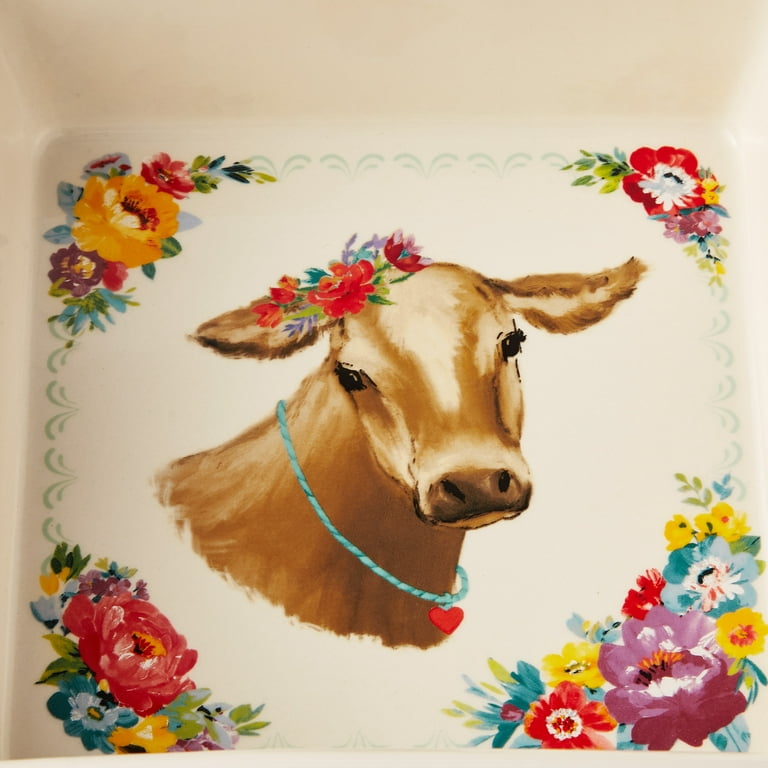 The Pioneer Woman Sweet Romance Cow 8x8 Square Ceramic Baking Dish