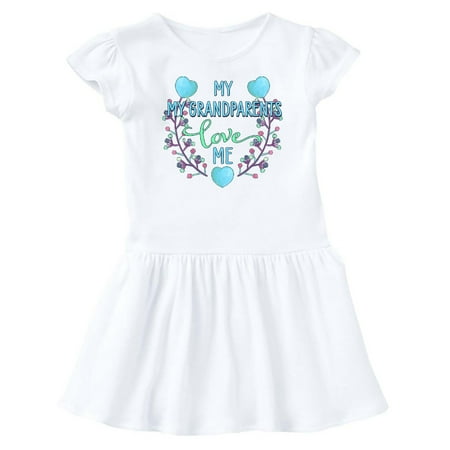 

Inktastic My Grandparents Love me- painted flowers and hearts Gift Baby Girl Dress