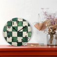 thumbnail image 2 of Yayeee 10" Wall Clock Battery Operated Quartz Round Silent Non-Ticking Home Decor,Green and White Plaid Pattern, 2 of 6