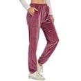 thumbnail image 5 of Women's Winter Velvet Tracksuit Pants Lined Sweatpants Fleece Joggers Pants Velour Pants Winter Sweatpants Women Velour Track Pants, 5 of 6