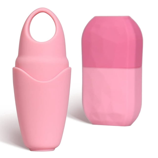 2 Pcs Rouleau de Glace pour le Visage Beauté des Yeux et du Cou Rouleau de Glace Améliore l'Éclat de la Peau & Rétrécit les Pores & Raffermit la Peau Réutilisable